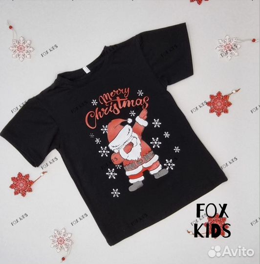 Футболка новогодняя 98 104 110 116 122