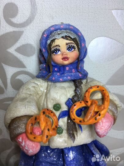 Елочная игрушка из ваты Аннушка