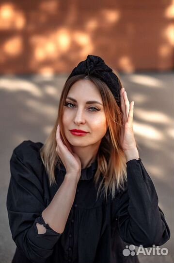 Кружевной чёрный ободок на голову из кружева замши