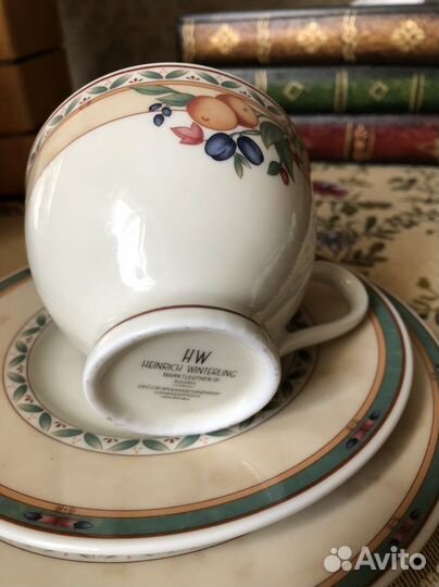 Фарфоровое трио чашка Heinrich Winterling