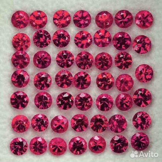 Рубин натуральный 0,86Ct 1,4мм 60шт VVS Мозамбик