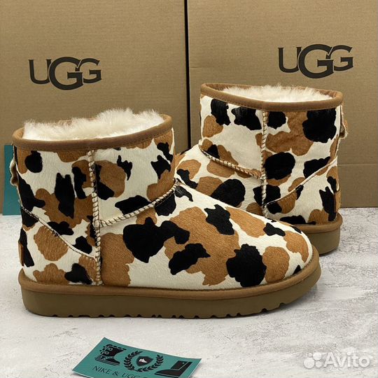 Угги/Ugg Classic Mini Cow Print Chestnut