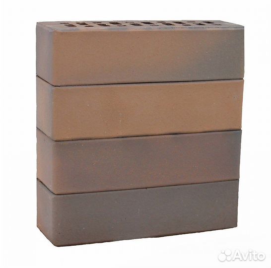 Клинкер фасадный светло-коричневый флеш Прага 0,7