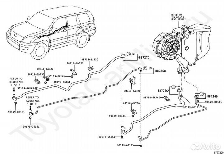 Трубки заднего контура кондиционера prado 120