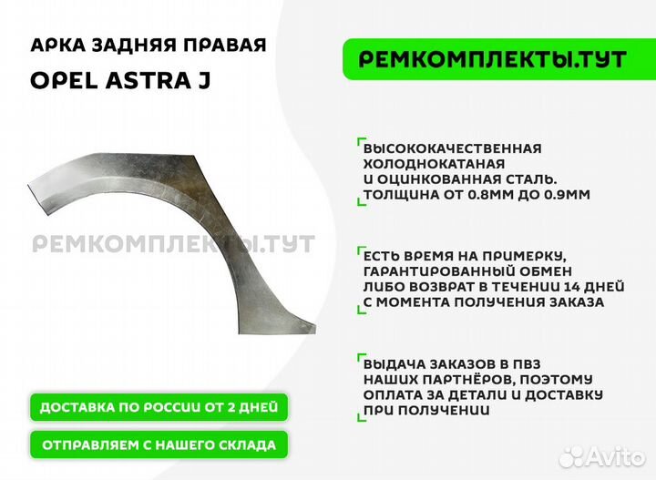 Арка задняя правая Opel Astra J