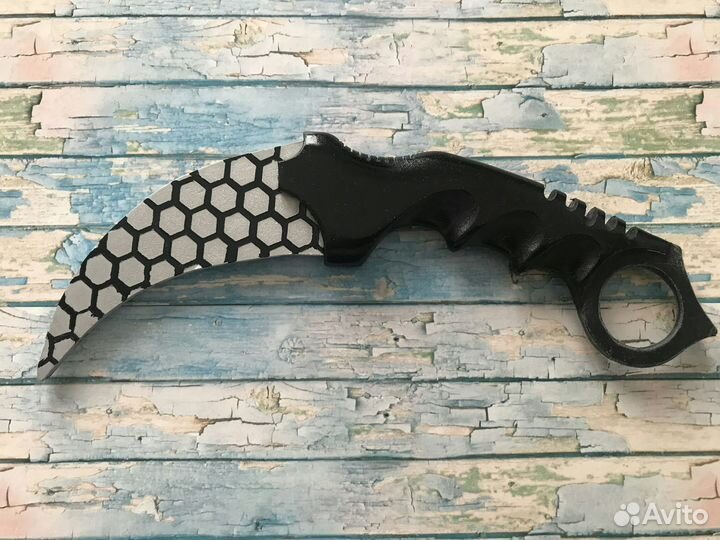 Керамбит пластиковый серая сота