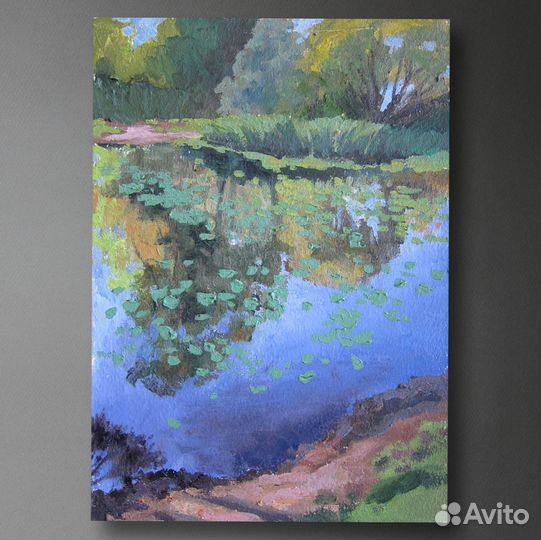 Картина маслом пейзаж озеро