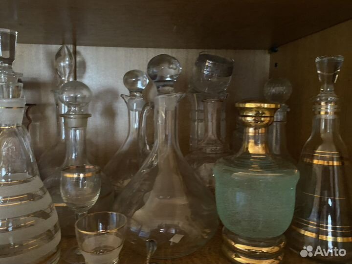 Графины СССР хрусталь карамельное стекло