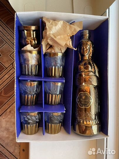 Подарочный набор графин с рюмками гусь хрустальный