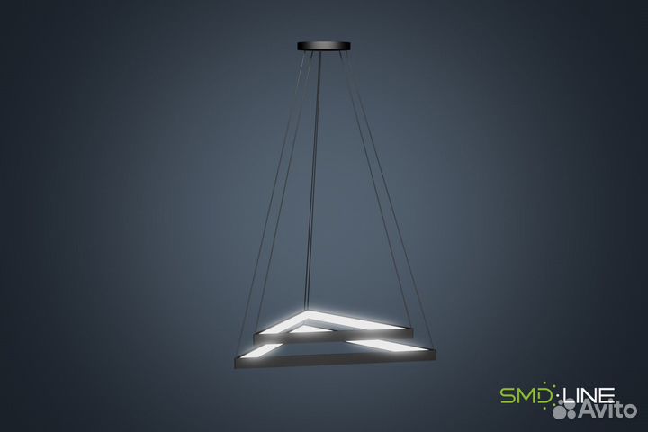 Светодиодная люстра в форме 2-х Треугольников