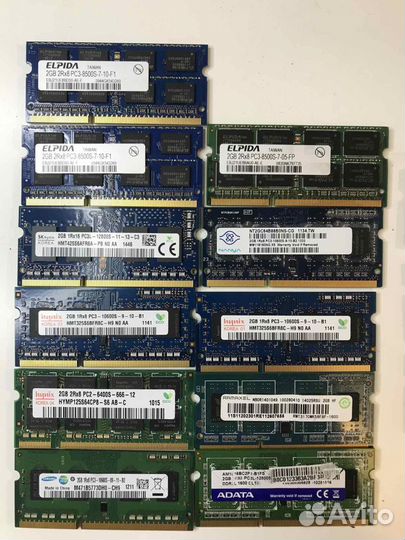 Оперативная память для ноутбука DDR3 2Gb 1Gb
