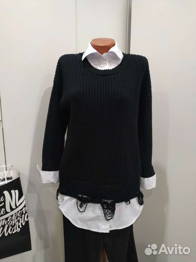 Пуловер,костюмS(твид)