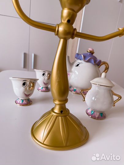 Большой сервиз Красавица и Чудовище чайник чашки