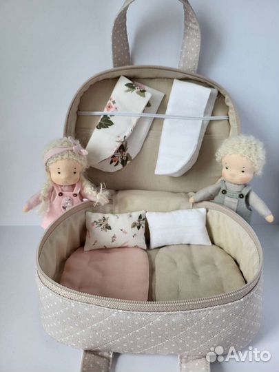 Игровой набор. Текстильные куколки+ сумочка