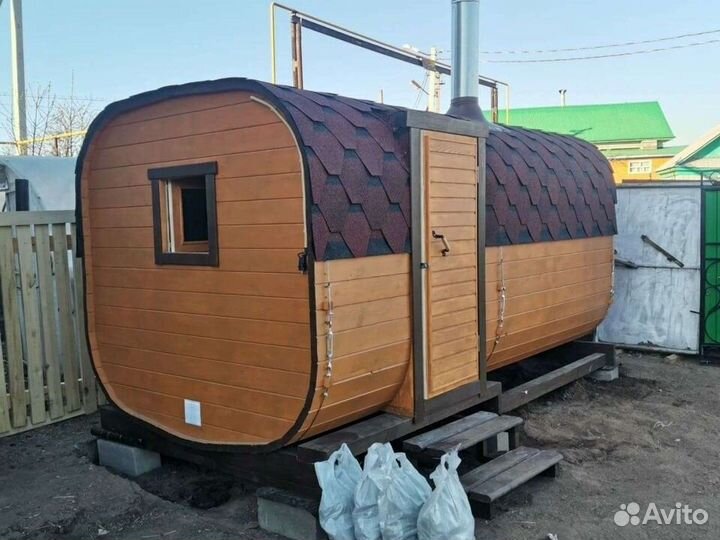 Баня бочка квадро 4м