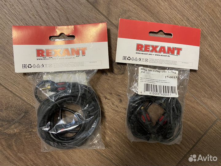 Штекер 1xRCA - 1xRCA Rexant 17-0015 3.0m