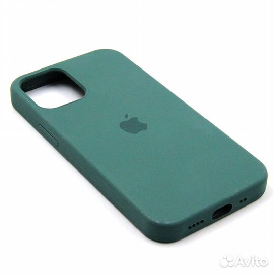Чехол iPhone 12 накладка Silicone Case зеленый