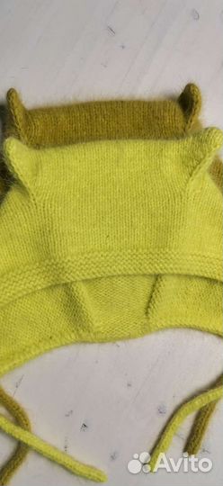 Чепчик с ушками из пуха норки