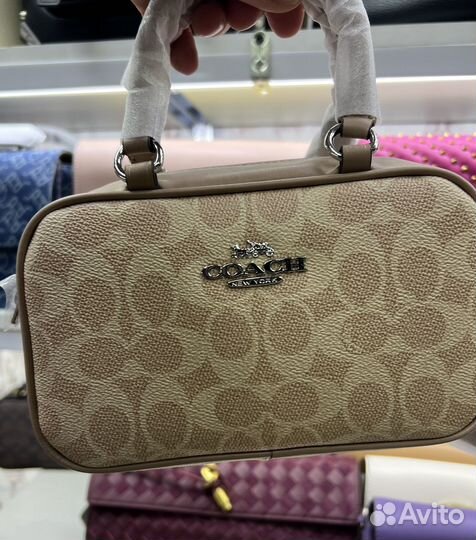 Сумка Coach канва+натуральная кожа