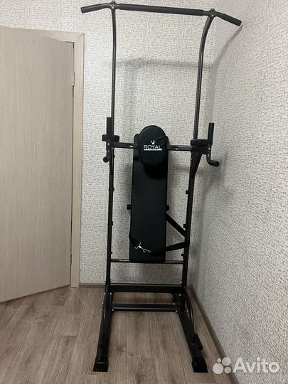 Тренажер силовая стойка со скамьей royal fitness