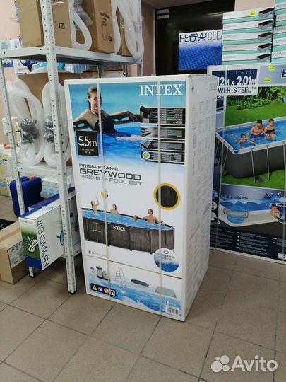 Бассейн каркасный 549*122см Intex GreyWood