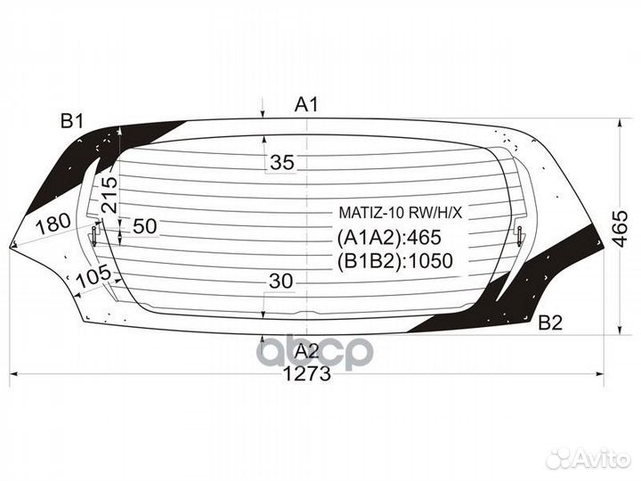 Стекло заднее с обогревом daewoo matiz III 09-1