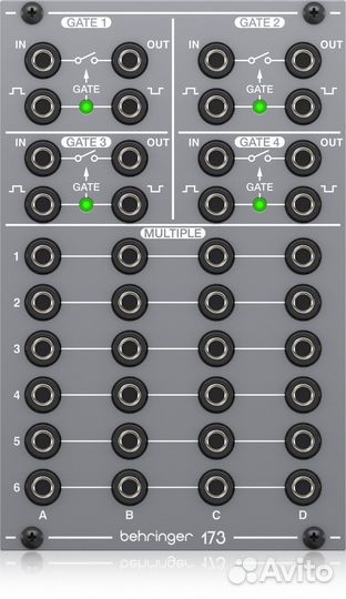 Аналоговый модуль Behringer 173 quad gate/multiple