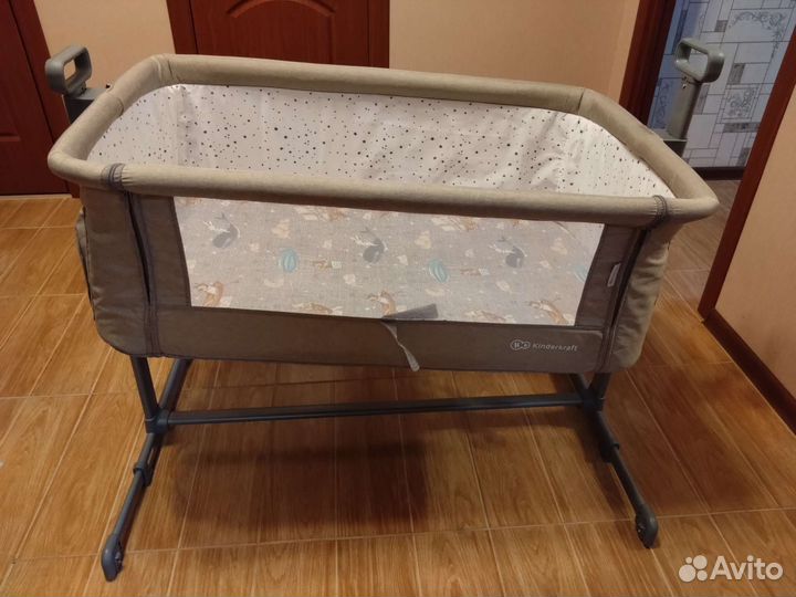 Приставная кроватка kinderkraft neste с балдахином