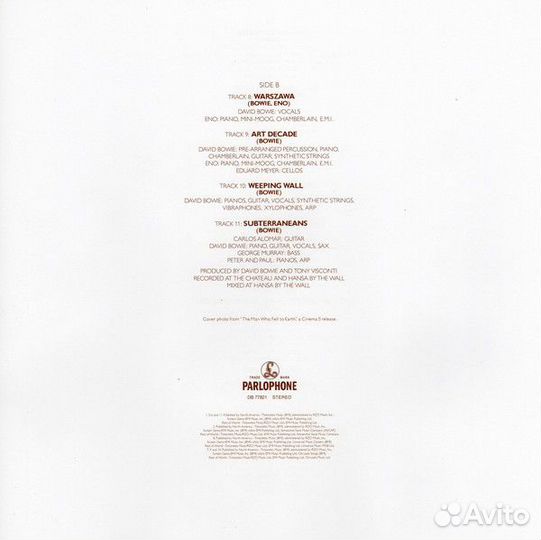 Виниловая пластинка PLG David Bowie Low (180 Gram