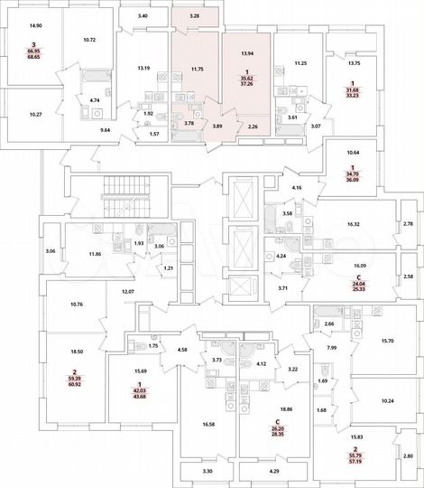 1-к. квартира, 37,3 м², 9/22 эт.