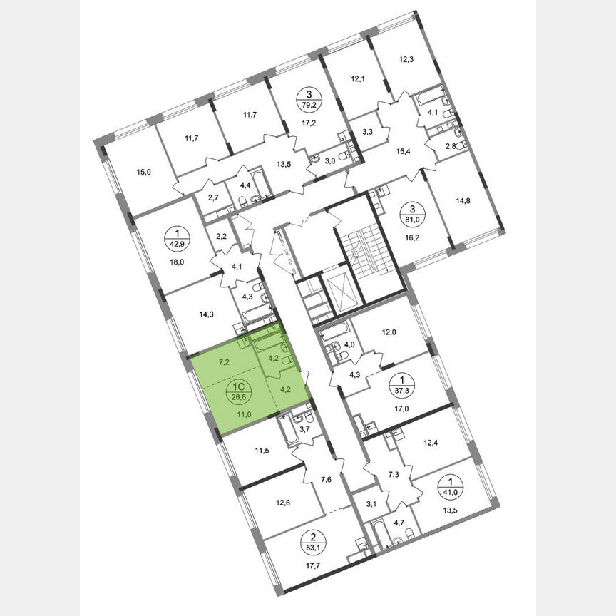 Квартира-студия, 26,6 м², 5/17 эт.