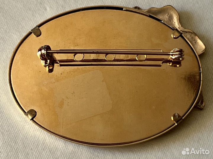 Брошь шелкография винтаж Германия