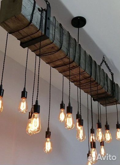 Светильник из натурального дерева