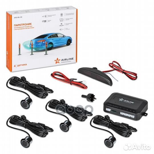 Парктроник на 4 датчика (черные), беспроводной