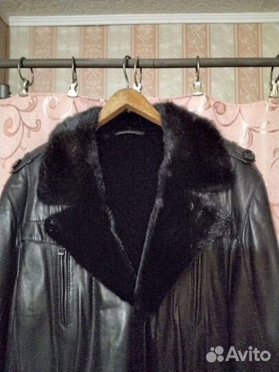 Кожаная дубленка мужская 52-54