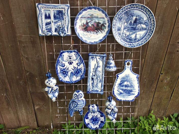 Фарфоровая посуда гжель. новая