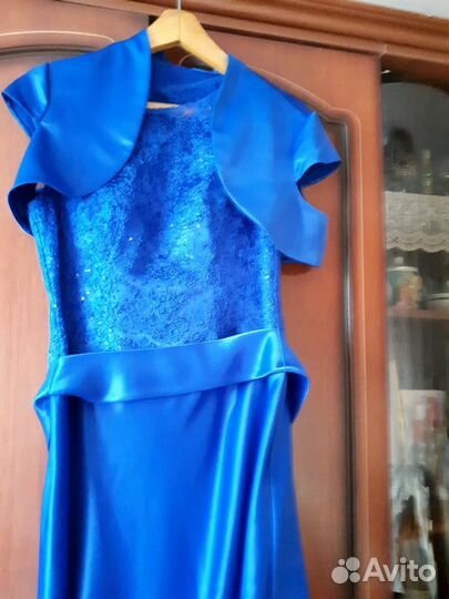 Платье вечернее васильковое