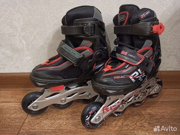 Роликовые коньки детские раздвижные новые и защита
