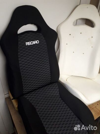 Пенолитье сиденья и тканевые обивки Recaro