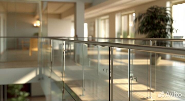 Стеклянные ограждения для лестницы