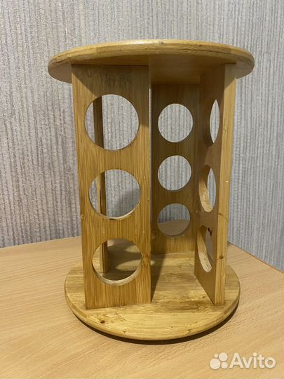 Подставка полка крутящаяся для специй из бамбука