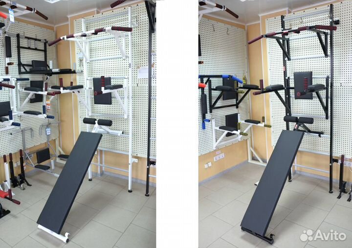 Шведская стенка с турником, брусьями, скамьей