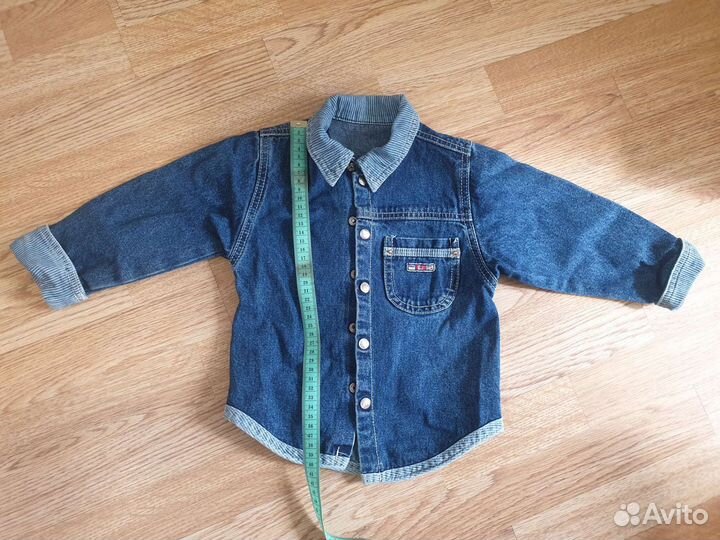 Джинсы, джинсовая куртка и рубашка, 92 размер