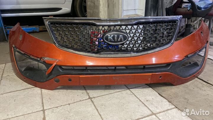 Бампер передний с решетками kia sportage 2014