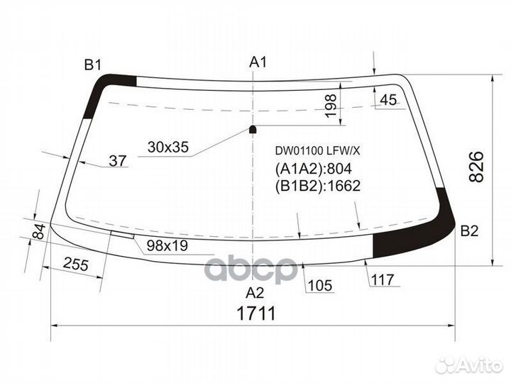Стекло лобовое Lincoln Town Car 89-97 DW01100