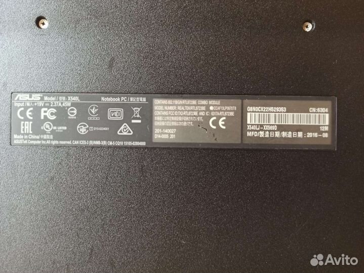 Ноутбук Asus intel(R) core i3 + 8 GB, Windows 10