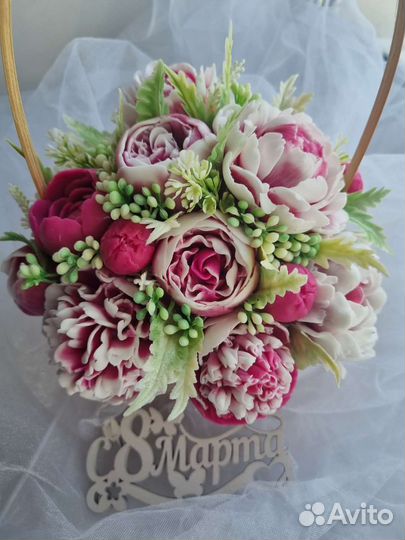 Букеты из мыла, из пионов. В наличии