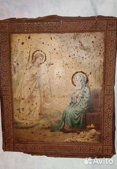 Икона старинная на металле19век