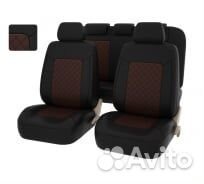 Чехлы на сидения экокожа перфорация ромбик коричне