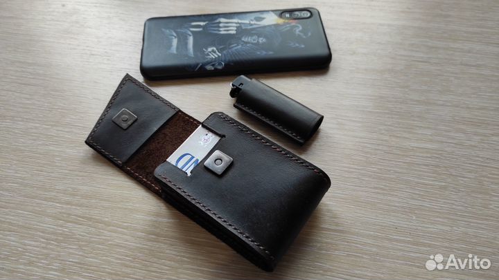 Портсигар кожаный